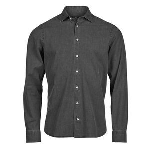 Tee Jays Mens Denim Long-Sleeved Shirt / Black Denim